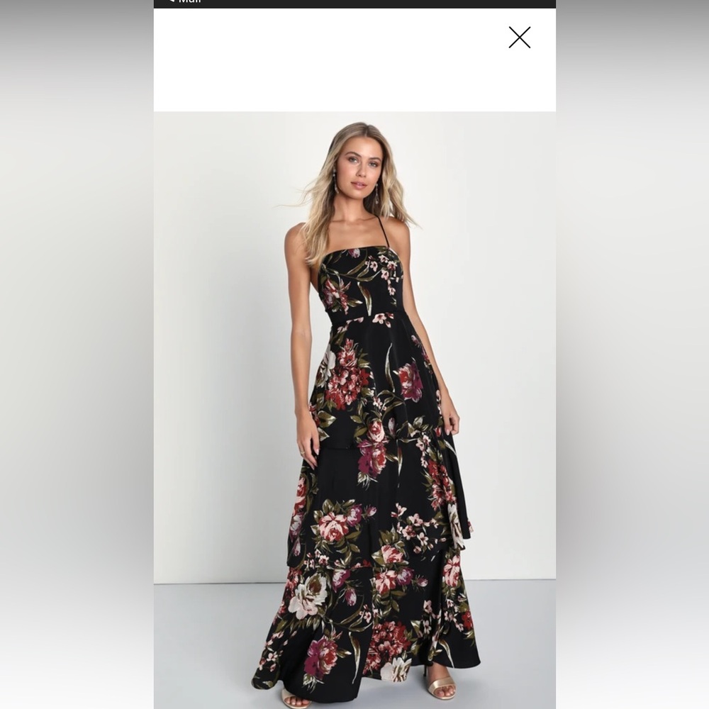 Lulus floor length floral dress, size small